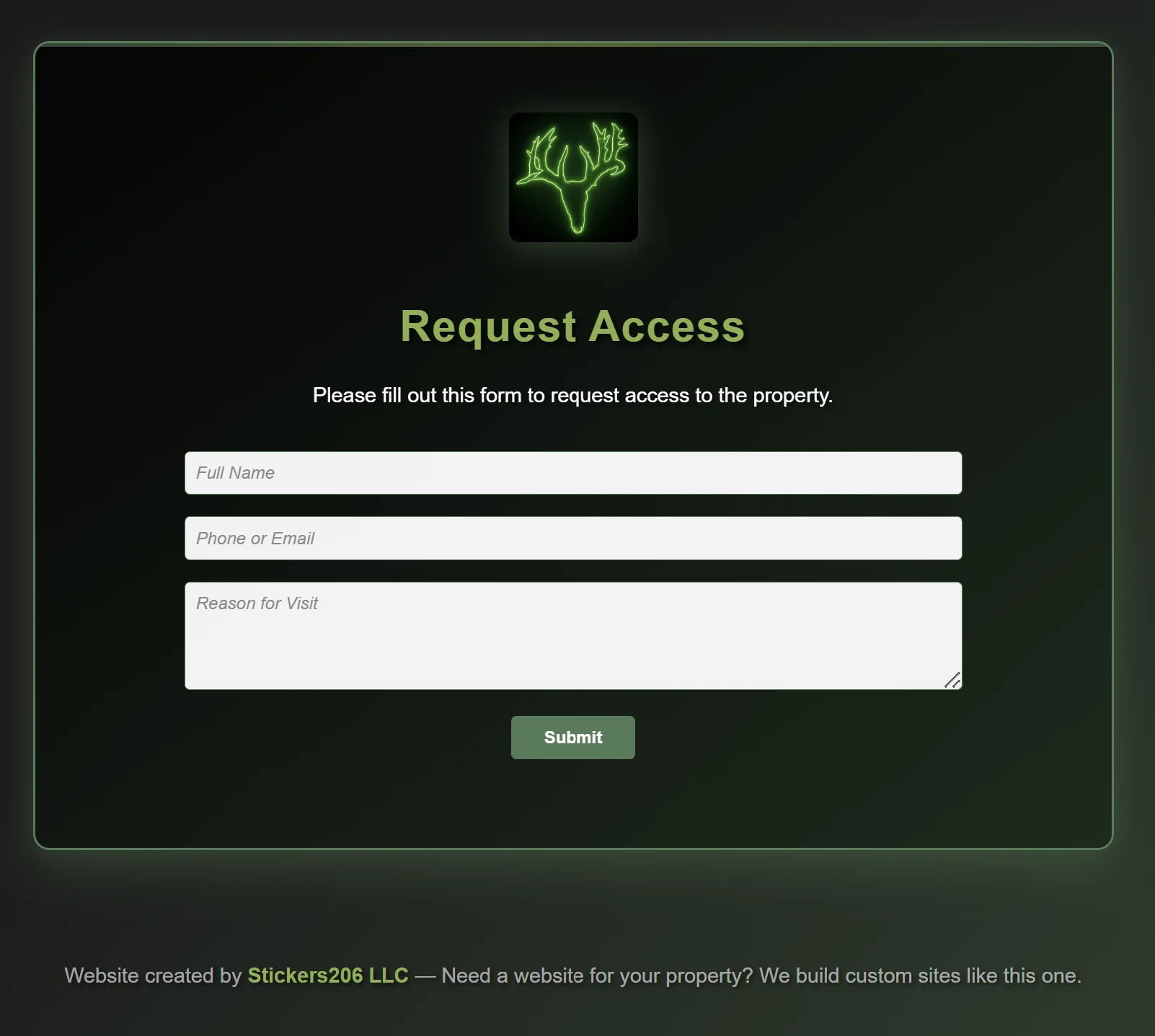 Example blank property access request form.